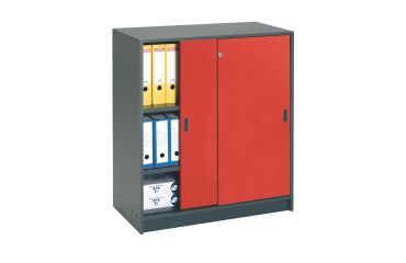 Harmonie Wardrobe H 100 x W 90 x D 44 cm anthracite body sliding doors color.