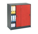 Armoire Harmonie H 100 x L 90 x P 44 cm corps anthracite portes coulissantes couleur