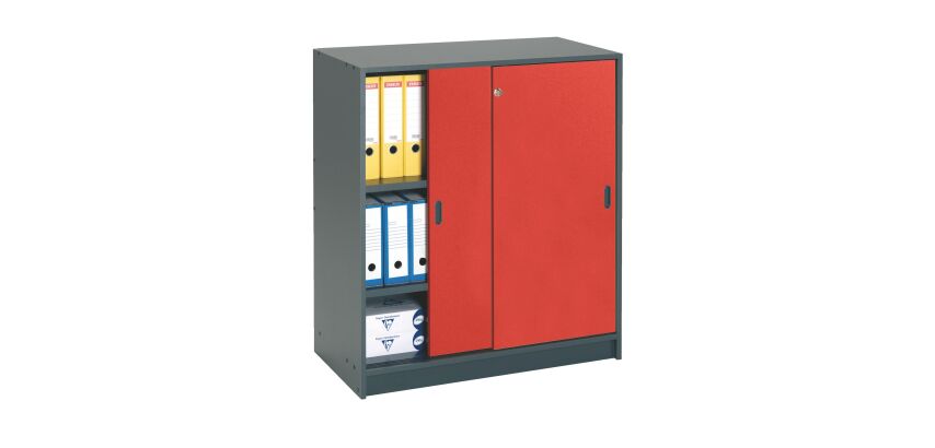 Kleiderschrank Harmonie H 100 x B 90 x T 44 cm Korpus anthrazit, Schiebetüren in Farbe