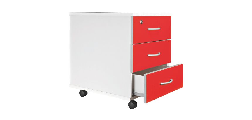 Cajonera movil Cubo color 3 cajones cuerpo Blanco