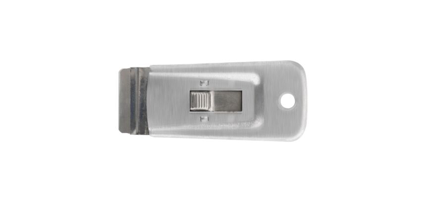 Grattoir vitres à main acier