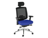 Bureaustoel Zolpee - synchroon - rug netstructuur zitting blauw