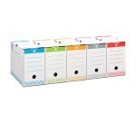 Boîte archives Carton Bruneau - Dos 15 cm - Haute résistance - Couleurs assorties
