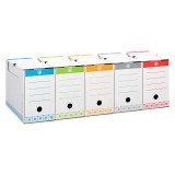 Bruneau Cardboard Archive Box - 15 cm Spine - High Resistance - Assorted Colors