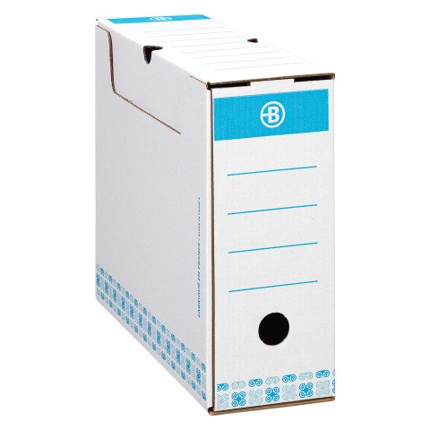 Caja de archivo definitivo Bruneau Cartón A4 Lomo 12 cm Color Azul