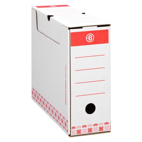 Caja de archivo definitivo Bruneau Cartón A4 Lomo 12 cm Color Rojo