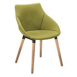 Chaise ANET - tissu avec accoudoirs - vert