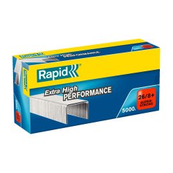 Box of 5000 staples Rapid 26/8 galvanized Super Strong