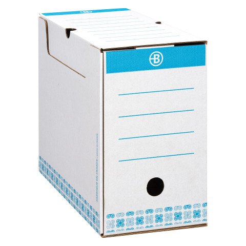 Caja de archivo definitivo Bruneau Cartón A4 Lomo 15 cm Color Azul