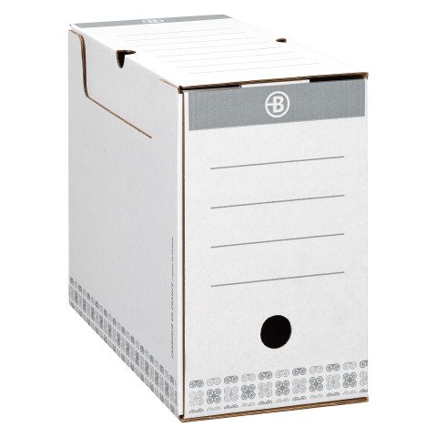 Caja de archivo definitivo Bruneau Cartón A4 Lomo 15 cm Color Gris