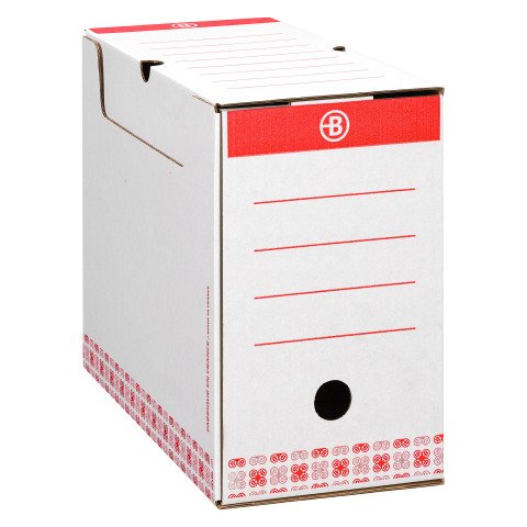 Caja de archivo definitivo Bruneau Cartón A4 Lomo 15 cm Color Rojo
