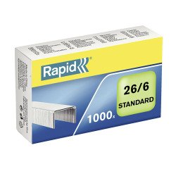 Grapas Rapid 26/6 galvanizadas Caja de 1000