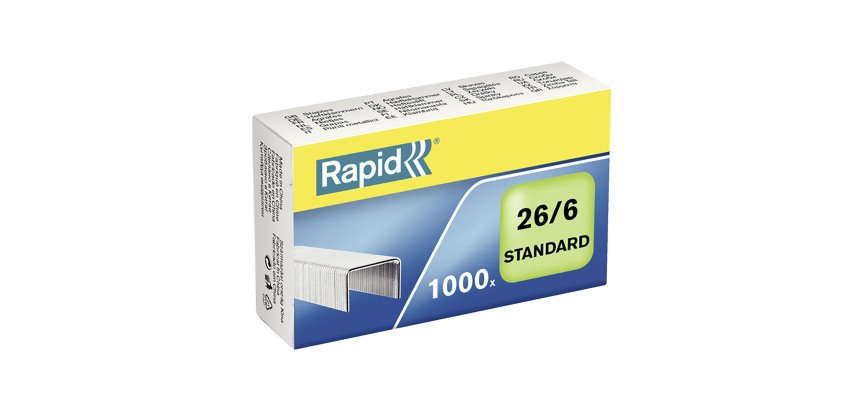 Agrafes Rapid 26/6 galvanisée - Boîte de 1000