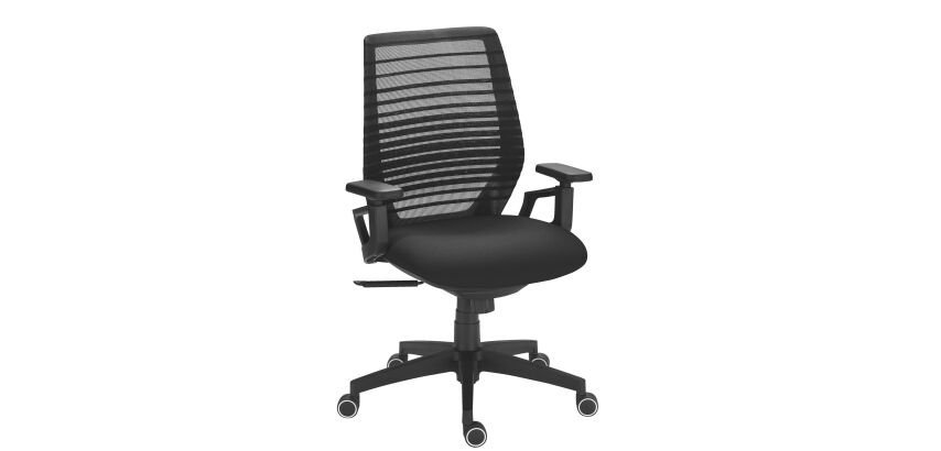 Chaise de bureau synchrone Expert Maxiburo - dossier maille assise tissu