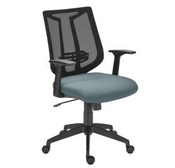 Chaise de bureau Bruneau Tiloa tissu et maille - Dossier bas avec accoudoirs  - Mécanisme Synchrone  - Pieds noir