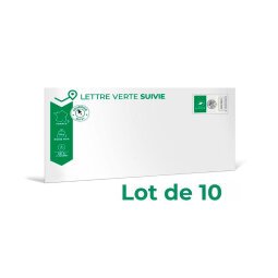 Enveloppe Prêt à Poster Lettre Verte Suivie 110 x 220 mm (DL) - Paquet de 10