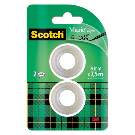 Blister von 2 Rollen Scotch Magic Invisible Klebeband mit kleinem Abroller 7 ,5 m