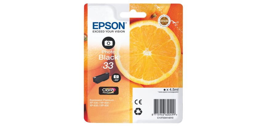 Epson 33 cartouche noire photo pour imprimante jet d'encre