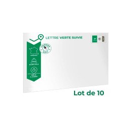Enveloppe Prêt à Poster Lettre verte suivie - Paquet de 10