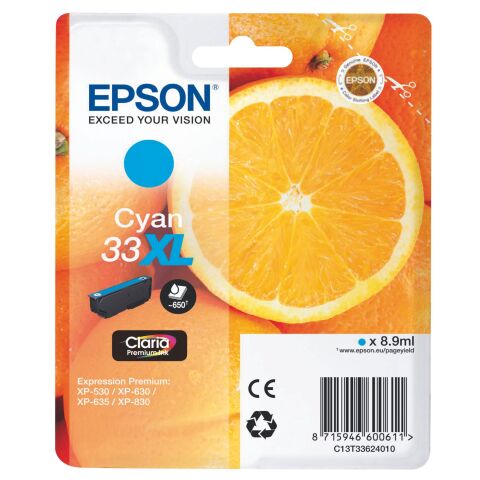 Epson 33XL cartucho original cian alta capacidad