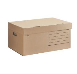 Archive cases in brown cardboard H 27 x W 55 x D 36 cm