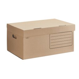 Archive cases in brown cardboard H 27 x W 55 x D 36 cm
