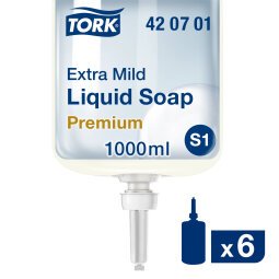 Savon liquide Tork Premium Extra-doux, pour distributeurs S1/S11 - Cartouche de 1 L