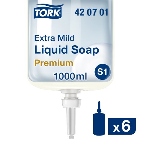 Savon liquide Tork Premium extra doux - Cartouche 1 litre