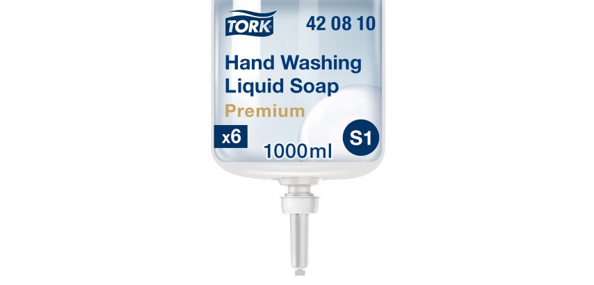 Savon liquide Tork Premium Lavage mains, pour distributeur S1 - Cartouche de 1 L
