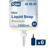 Savon liquide Tork Premium Doux, pour distributeurs de savon S1/S11 - Cartouche de 1 L