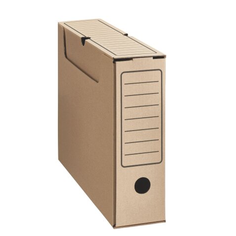 Archive boxes in brown cardboard budget back 8 cm