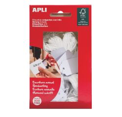 Box of 100 labels with cord Apli 35 x 22 mm