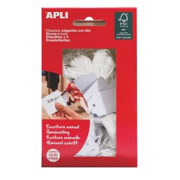 Box of 100 labels with cord Apli 35 x 22 mm