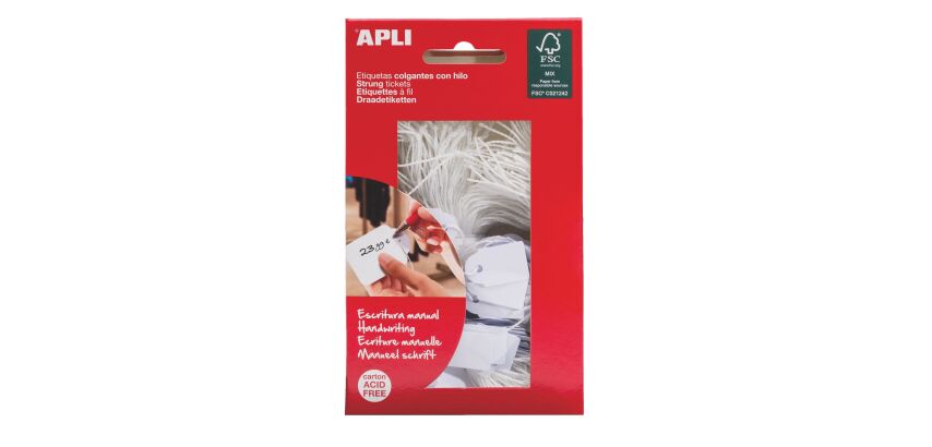 Pack von 200 Etiketten mit Schnur Apli 24 x 15 mm