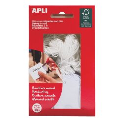 Box of 100 labels with cord Apli 53 x 36 mm