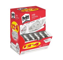 Pack de 12 recargas para correctores en seco recargables Flex Roller Pritt, ancho 4,2 mm - Longitud 12 m + 4 gratis