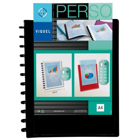 Protegedocumentos personalizable 30 fundas Viquel negro
