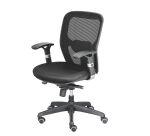 Chaise de bureau Noiza avec accoudoirs réglables - Dossier maille - Mécanisme synchrone