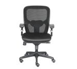 Chaise de bureau Noiza avec accoudoirs réglables - Dossier maille - Mécanisme synchrone