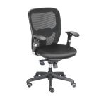 Chaise de bureau Noiza avec accoudoirs réglables - Dossier maille - Mécanisme synchrone