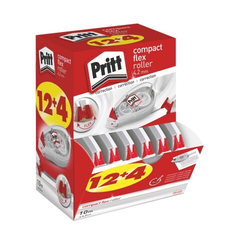 Pack 12 Corrector Compact Flex Pritt 4,2 mm + 4 GRATIS