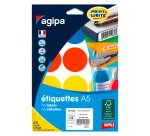Pastille adhésive Ø 45 mm Agipa 101829 couleurs assorties - Pochette de 84