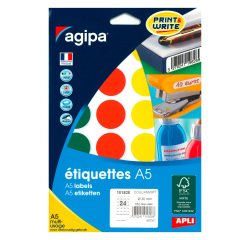 Set of 168 round labels Agipa diam. 30 mm 101828 assortment