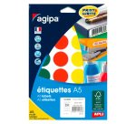 Pastille adhésive Ø 30 mm Agipa 101828 couleurs assorties - Pochette de 168