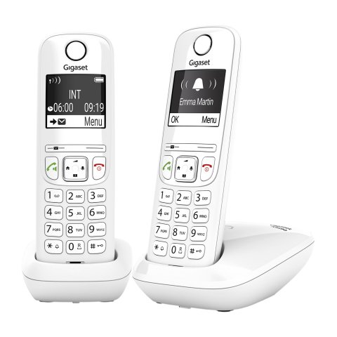Pack dúo de teléfonos inalámbricos Gigaset AS690 con bloqueo de llamadas color blanco