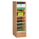 Wooden tambour filing cabinet, H 140 cm