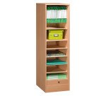 Wooden tambour filing cabinet, H 140 cm