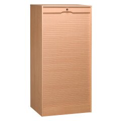 Double wooden tambour cabinet H 140 cm