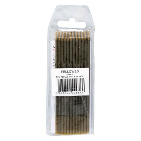 Recarga negro para bolígrafo con peana Fellowes - Caja de 12