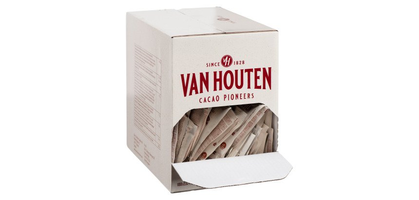 Sachets de chocolat en poudre Van Houten - Boîte de 100